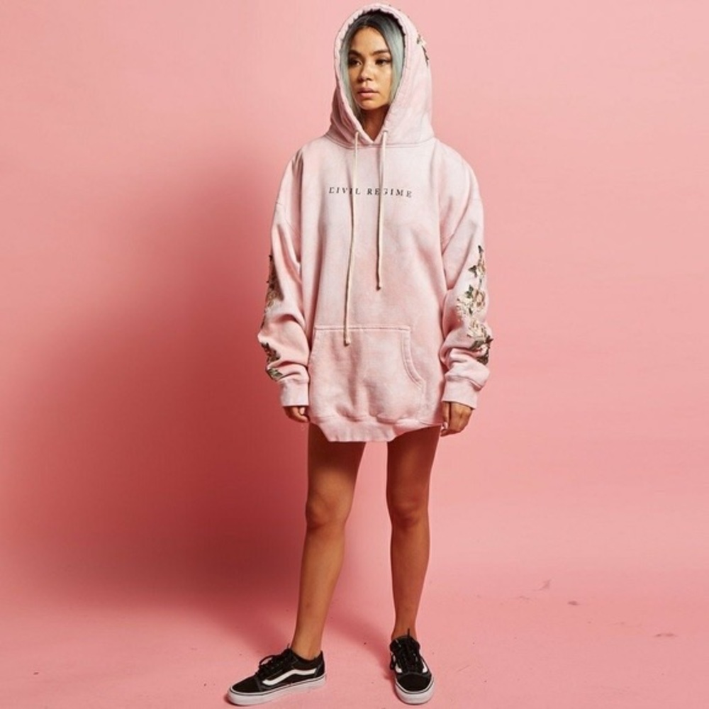 Civil Regime Blanco Rose in Pink clouds hoodie
